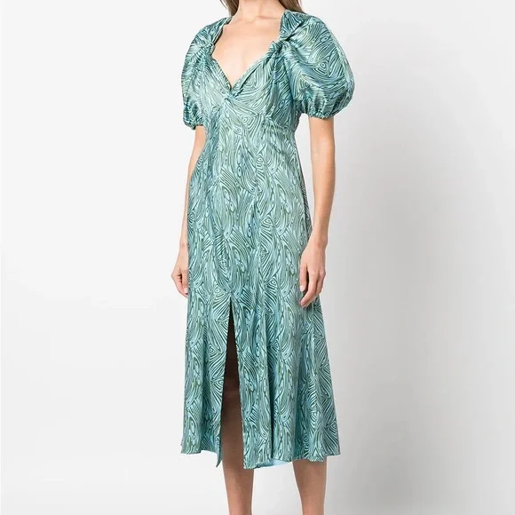 cinq a sept satin dress Cinq  Sept Kordyn Satin Dress With Floral Hardware In Dark Sepia - 11% Off